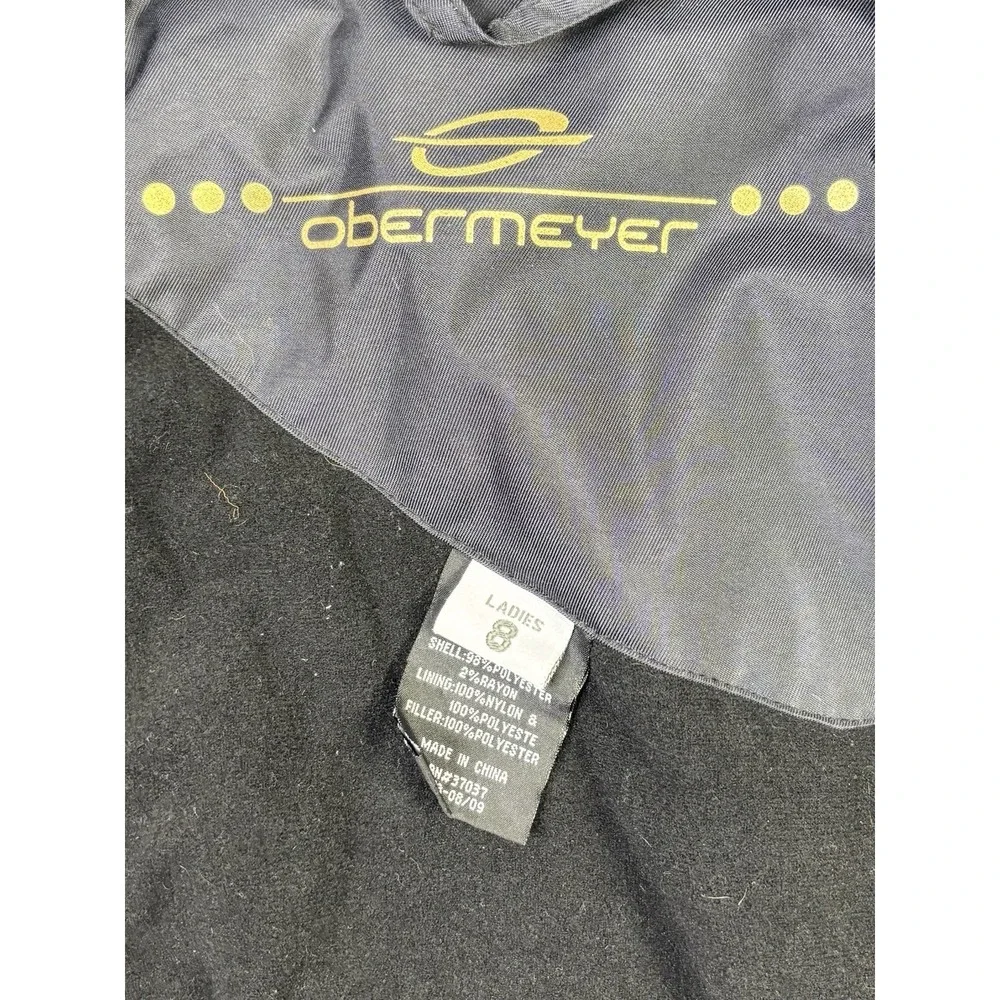 Obermeyer Jacket Women's 8 Mirage Hooded Ski Snow Zip Up White Black Vintage - Picture 4 of 15